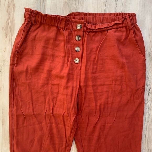 ELODIE rust orange button jogger pants - Picture 2 of 10